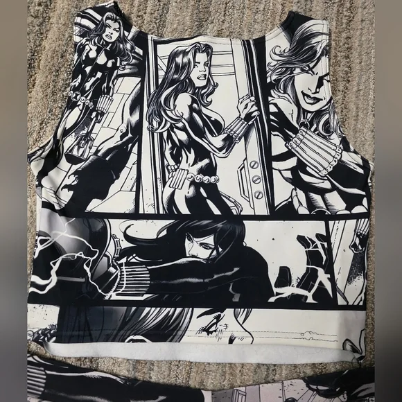 Blackmilk Marvel Black Widow Short Set Wifey Top M Rare Flawed Dollskill Comic - Picture 14 of 15